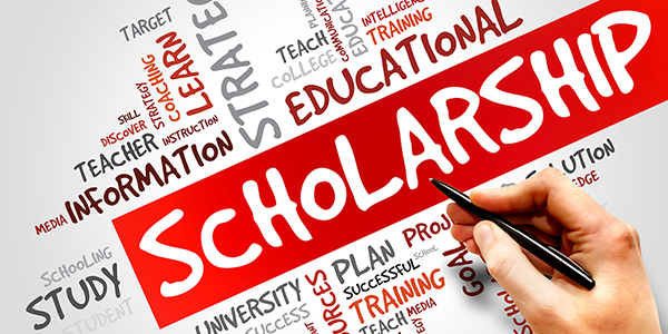 Scholarship word cloud, education concept