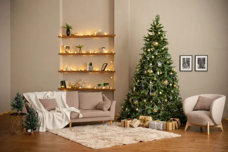 Christmas tree; living room